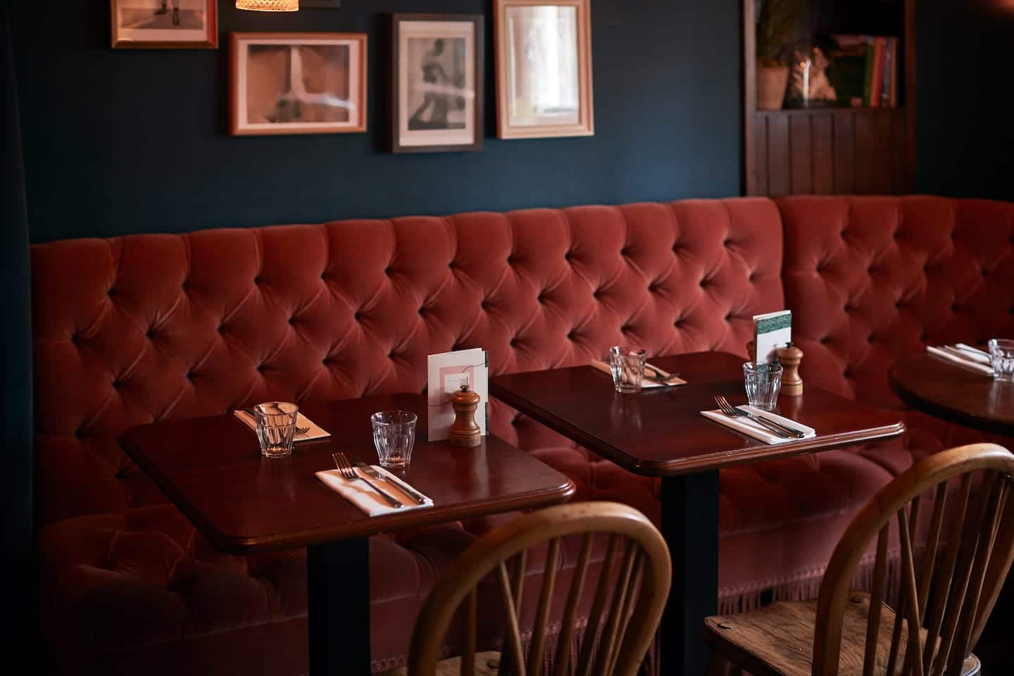 a table set up in a restaurant